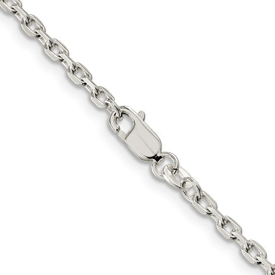 Sterling Silver Beveled Oval Cable Chain