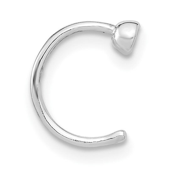 Sterling Silver Rhodium-plated Polished CZ Bezel Pair of Cuff Earrings