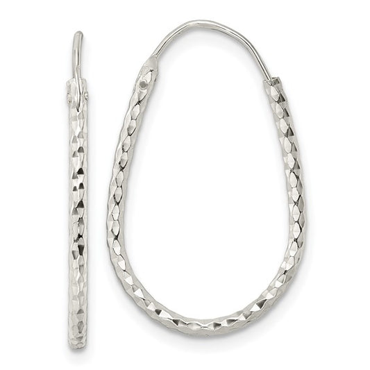 Sterling Silver Polished D/C Endless Hoop Earrings