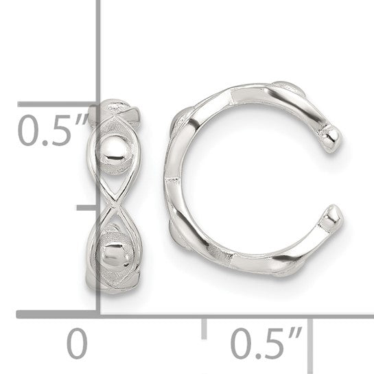 Sterling Silver E-Coating Polished Pair of 2 Cuff Earrings