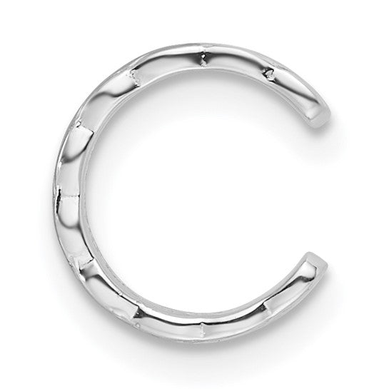 Sterling Silver RH-pltd Polished Criss-cross Design Single Cuff EarringSterling Silver RH-pltd Polished Criss-cross Design Single Cuff Earring