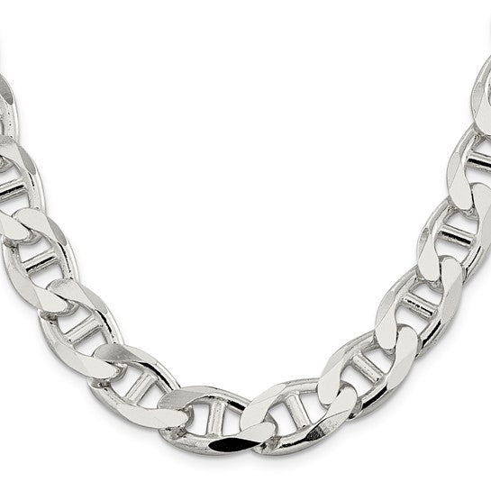 Sterling Silver Diamond- Cut Flat Anchor Curb Chain