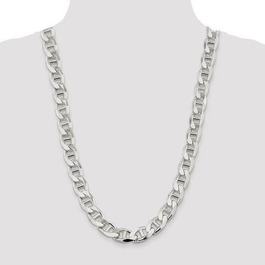 Sterling Silver Diamond- Cut Flat Anchor Curb Chain