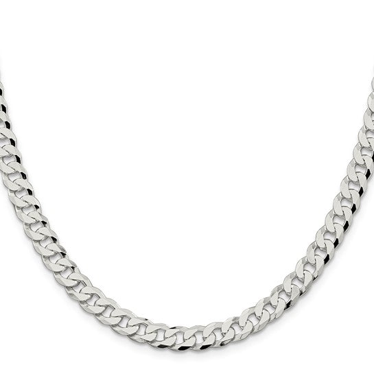 Sterling Silver 3.2mm Beveled Curb Chain