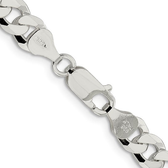 Sterling Silver 3.2mm Beveled Curb Chain