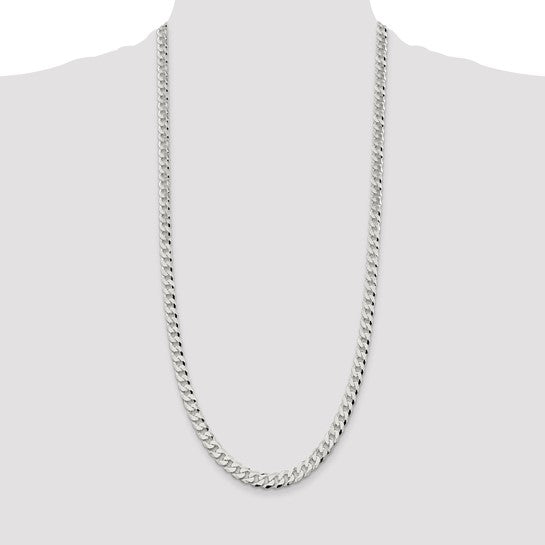 Sterling Silver 3.2mm Beveled Curb Chain