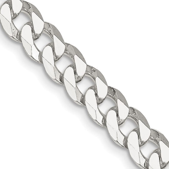 Sterling Silver 3.2mm Beveled Curb Chain