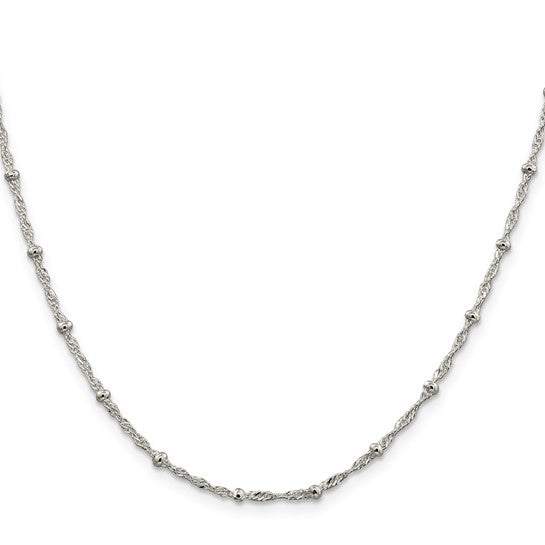 Sterling Silver Beaded Singapore Chain