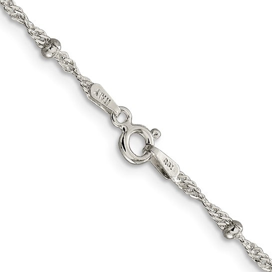 Sterling Silver Beaded Singapore Chain