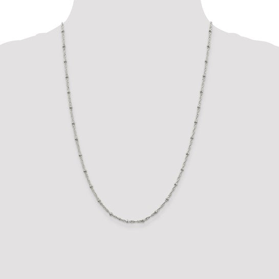 Sterling Silver Beaded Singapore Chain