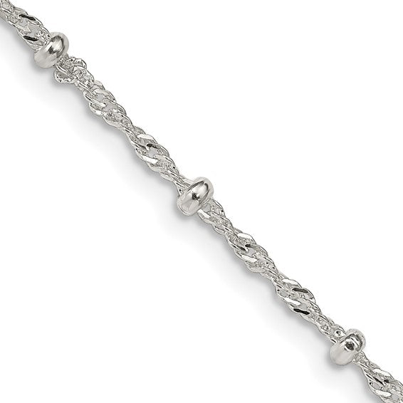 Sterling Silver Beaded Singapore Chain
