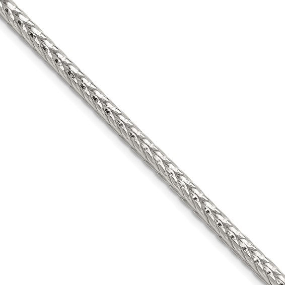 Sterling Silver 2mm Diamond-cut Round Franco Chain