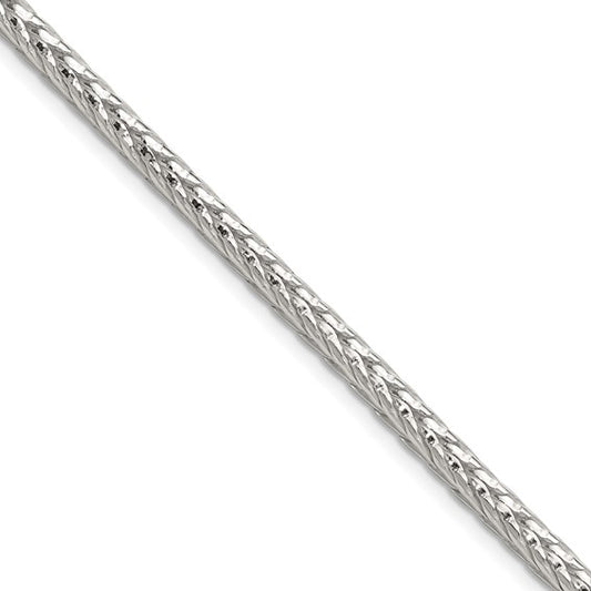 Sterling Silver 2mm Diamond-cut Round Franco Chain