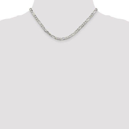 Sterling Silver  Lightweight Flat Figaro Chain