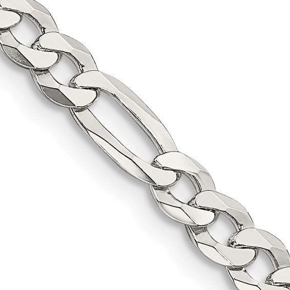 Sterling Silver  Lightweight Flat Figaro Chain