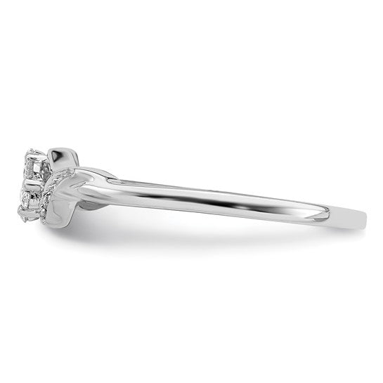 Sterling Silver Rhodium Plated Diamond Ring