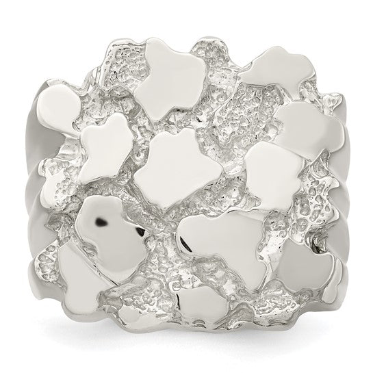 Sterling Silver Men's Nugget Ring