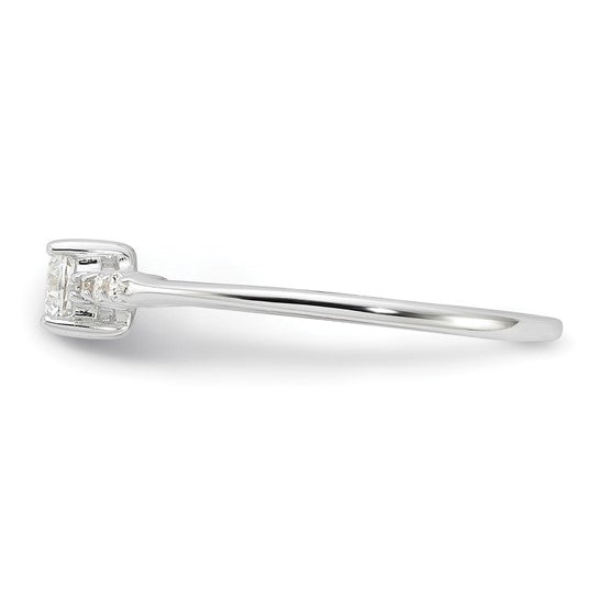 Sterling Silver E-coated CZ Ring
