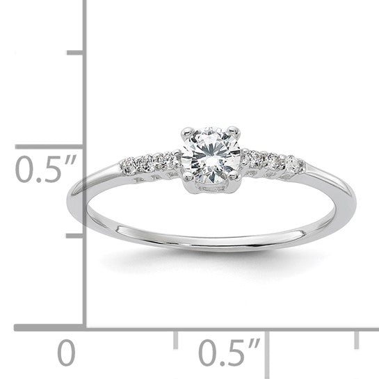 Sterling Silver E-coated CZ Ring