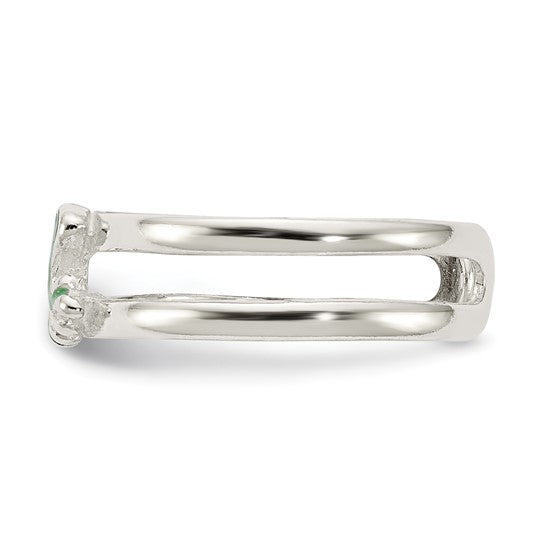 Sterling Silver Green Enameled Toe Ring