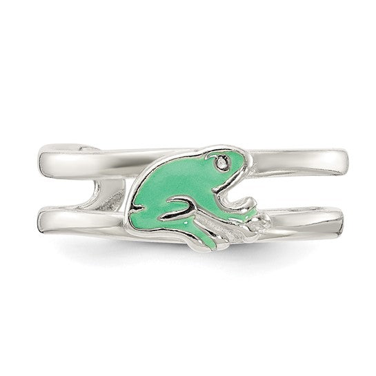 Sterling Silver Green Enameled Toe Ring