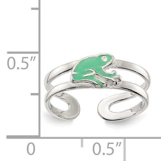 Sterling Silver Green Enameled Toe Ring