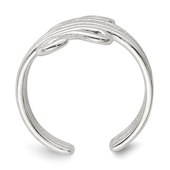 Sterling Silver Polished Scroll Toe Ring