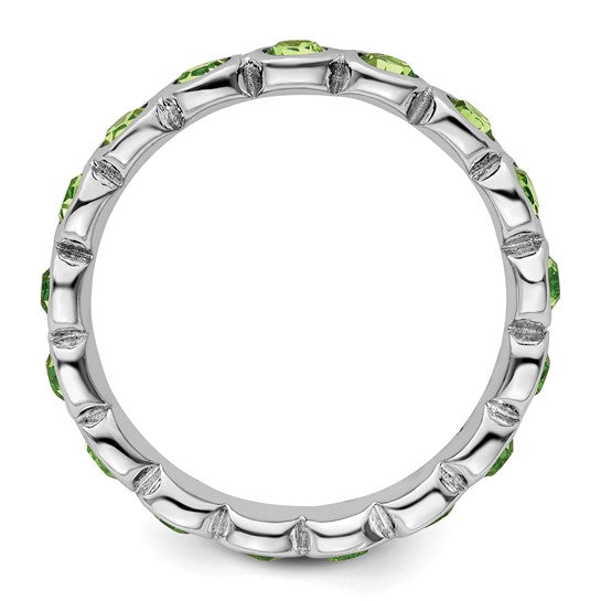 Sterling Silver Stackable Expressions August Crystal Ring