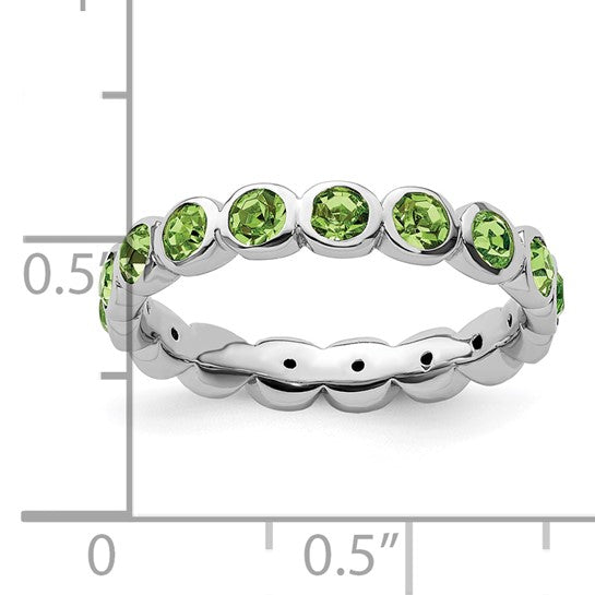 Sterling Silver Stackable Expressions August Crystal Ring
