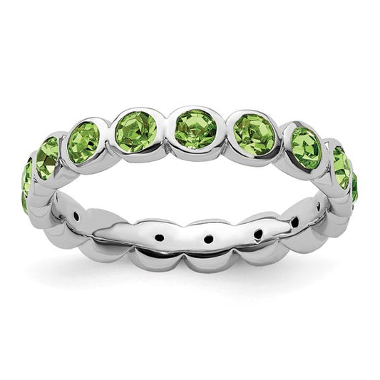 Sterling Silver Stackable Expressions August Crystal Ring
