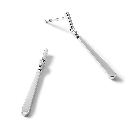 White Ice Sterling Silver Rhodium-plated Diamond Post Dangle Earrings