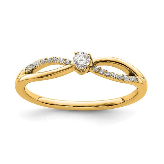 New First Promise 14k 1/8 carat Lab Grown Diamond VS/SI+ G+ Complete Petite Engagement Ring