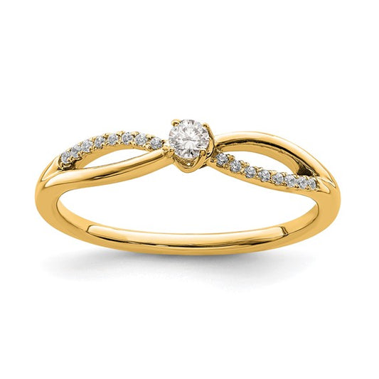 New First Promise 14k 1/8 carat Lab Grown Diamond VS/SI+ G+ Complete Petite Engagement Ring
