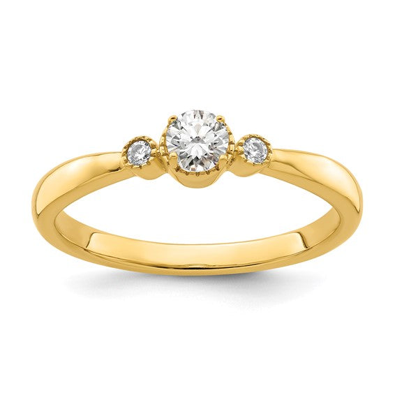 First Promise 14k 1/4 carat Lab Grown Diamond VS/SI+ G+ Complete Petite Engagement Ring