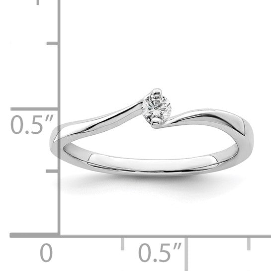 First Promise 14k White Gold Bypass 1/10 carat Round Diamond Complete Promise/Engagement Ring
