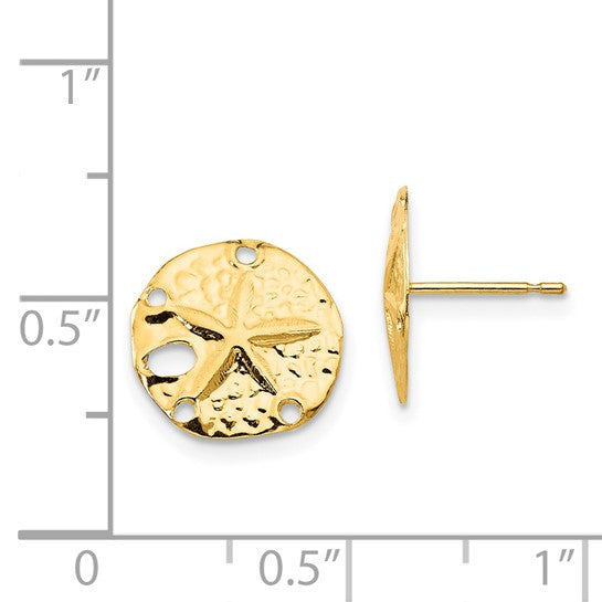 14k Madi K Sand Dollar Childrens Post Earrings