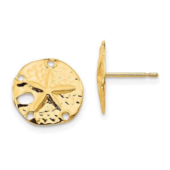 14k Madi K Sand Dollar Childrens Post Earrings