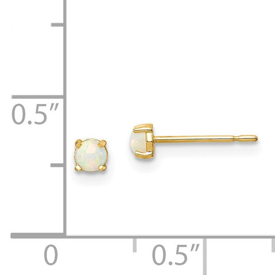 14k Madi K 3.00mm Synthetic Lab Created Opal Post Earrings