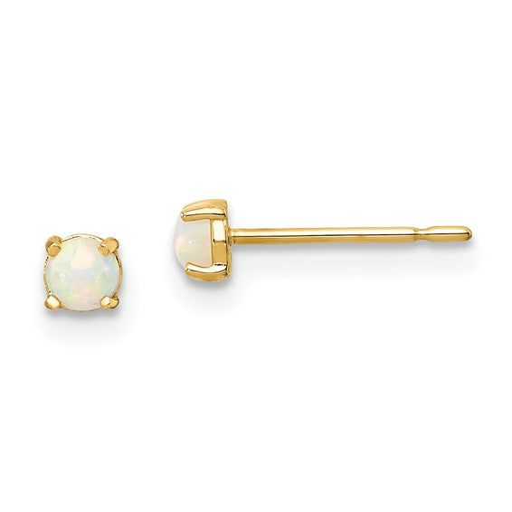 14k Madi K 3.00mm Synthetic Lab Created Opal Post Earrings