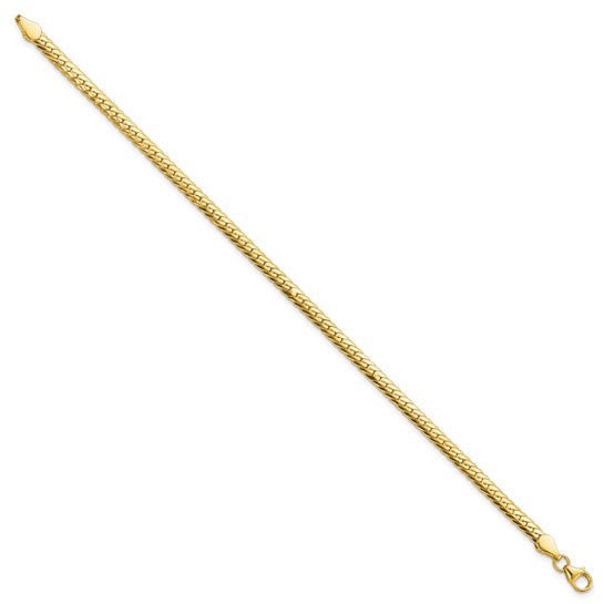 14k Polished 3mm Fancy Curb Link 7.5 inch Bracelet