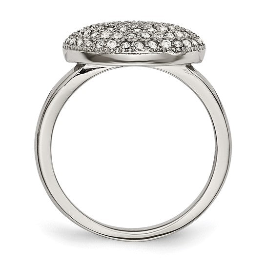 Stainless Steel Polished w/ Preciosa Crystal Circle Ring