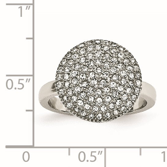 Stainless Steel Polished w/ Preciosa Crystal Circle Ring