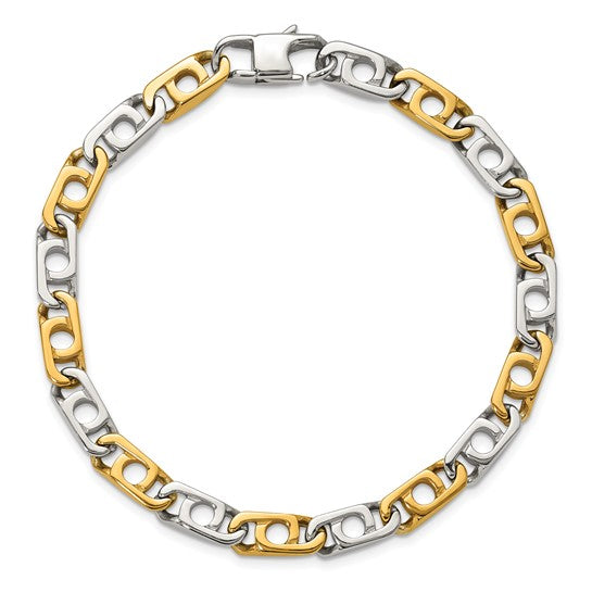 Chisel Stainless Steel Polished Yellow IP-plated 6mm 8.5 inch Anchor Chain Bracelet