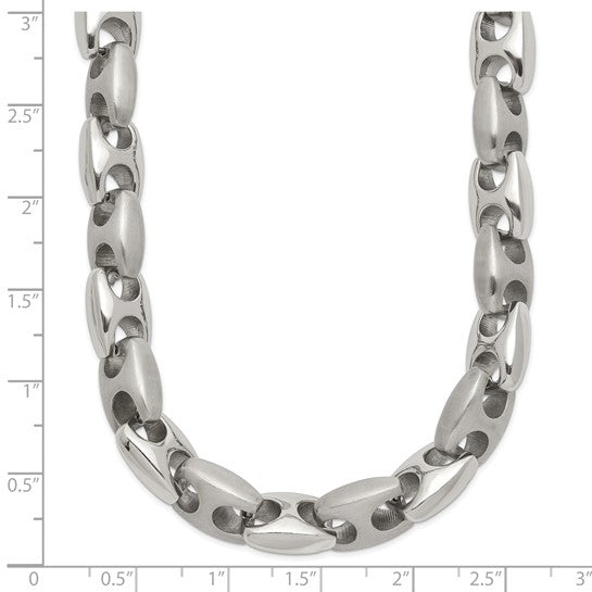 Chisel Stainless Steel Brushed and Polished 20 Inch Necklace