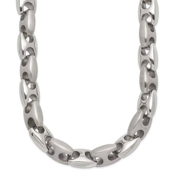 Chisel Stainless Steel Brushed and Polished 20 Inch Necklace