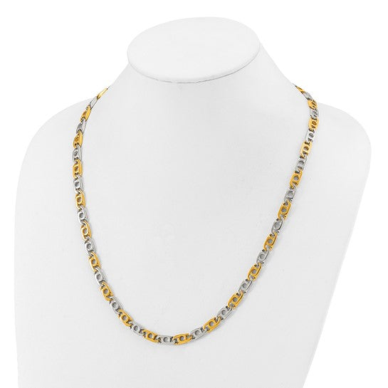 Chisel Stainless Steel Polished Yellow IP-plated 6mm 24 inch Anchor Chain Necklace