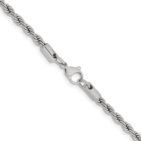 Chisel Stainless Steel Polished 2.4mm 18 inch Rope Chain