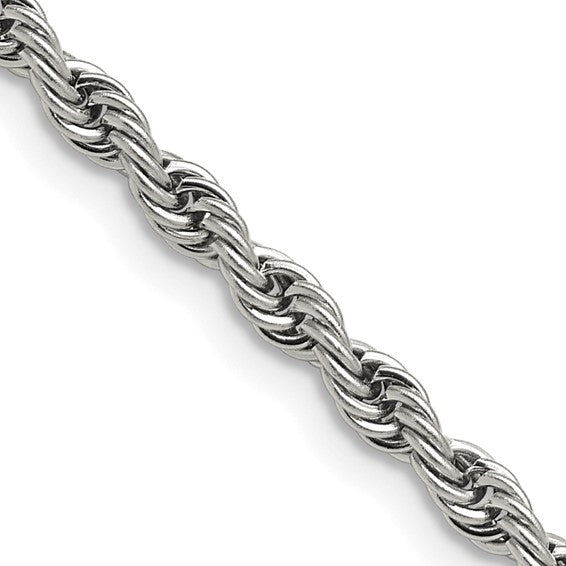 Chisel Stainless Steel Polished 2.4mm 18 inch Rope Chain