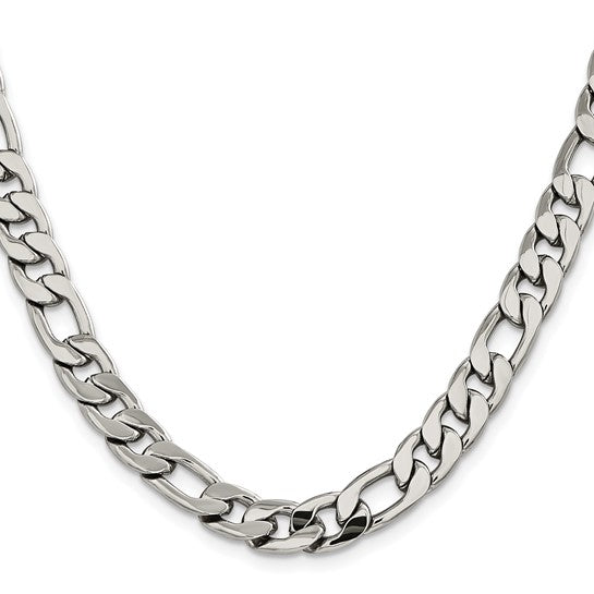 Chisel Stainless Steel Polished 5.3mm 7 inch Figaro Chain