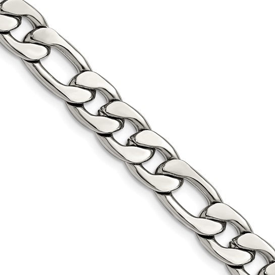 Chisel Stainless Steel Polished 5.3mm 7 inch Figaro Chain